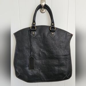 Sundance Black Leather Tote Bag
